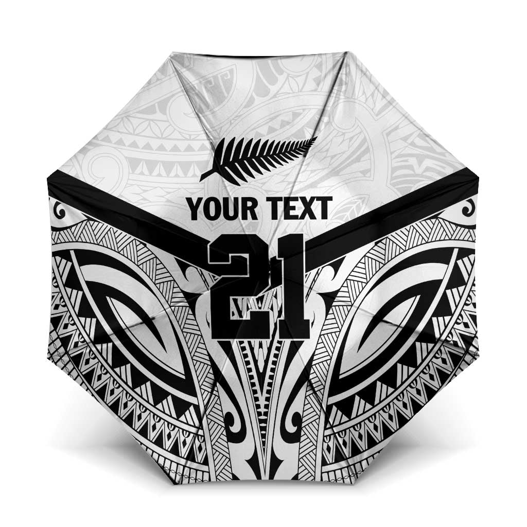 New Zealand Football Custom Umbrella All White Fern Go Champions - Polynesian Pride