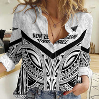 New Zealand Football Custom Women Casual Shirt All White Fern Go Champions