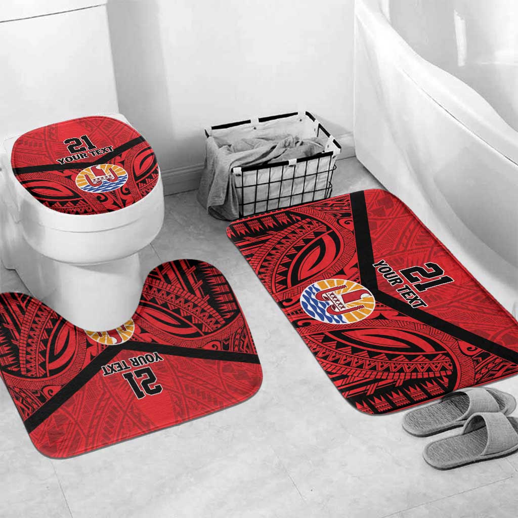 Tahiti Football Custom Bathroom Set Toa Aito Go Champions - Polynesian Pride