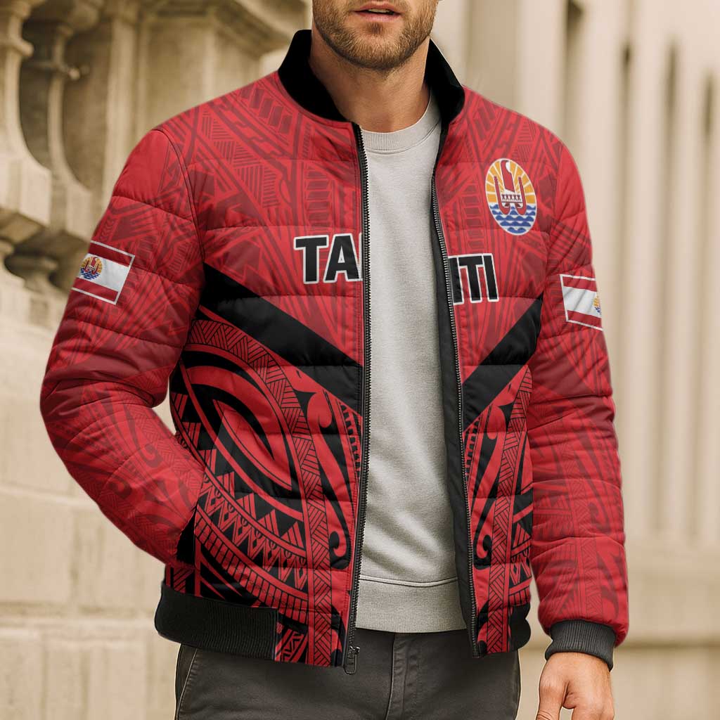Tahiti Football Custom Bomber Puffer Jacket Toa Aito Go Champions - Polynesian Pride