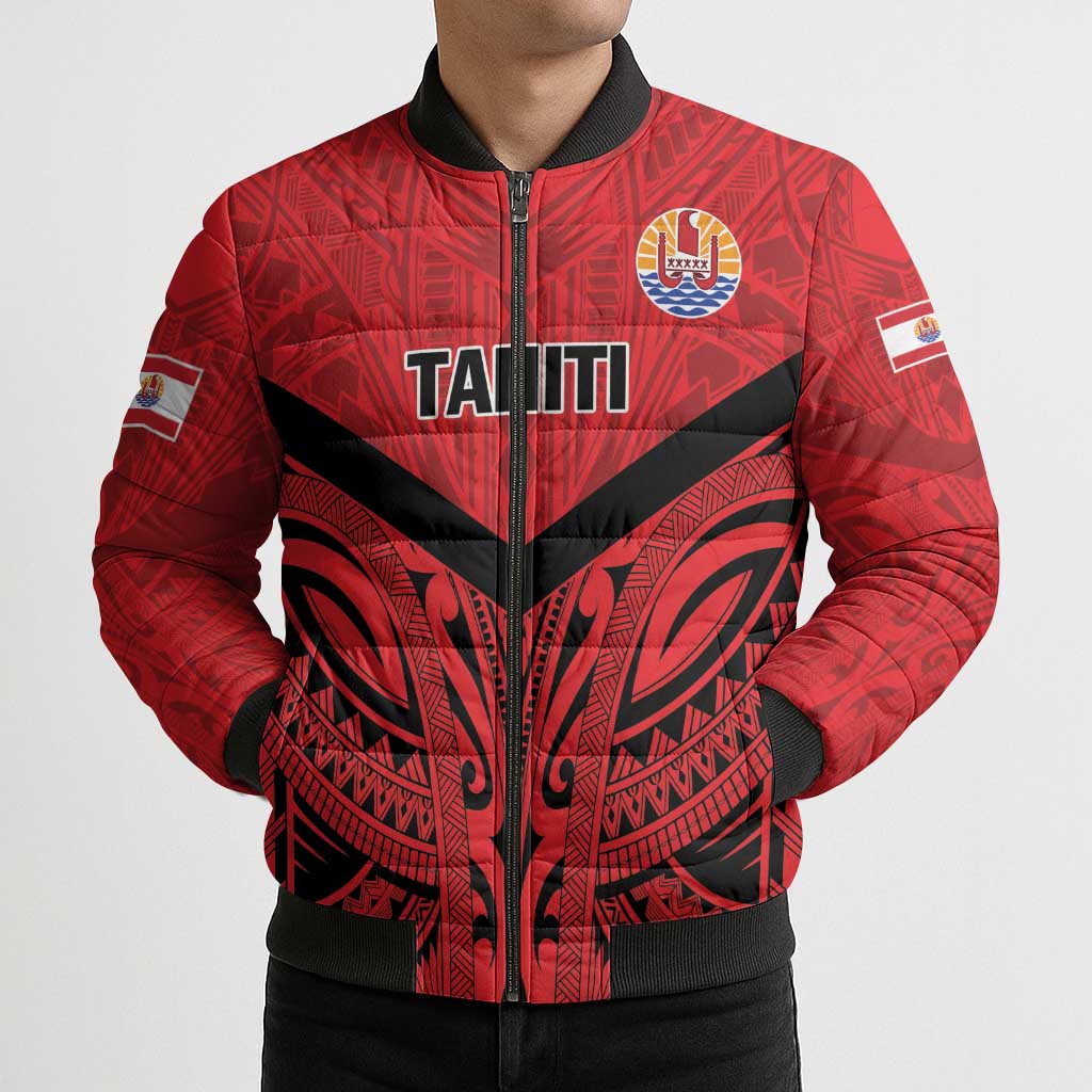 Tahiti Football Custom Bomber Puffer Jacket Toa Aito Go Champions - Polynesian Pride