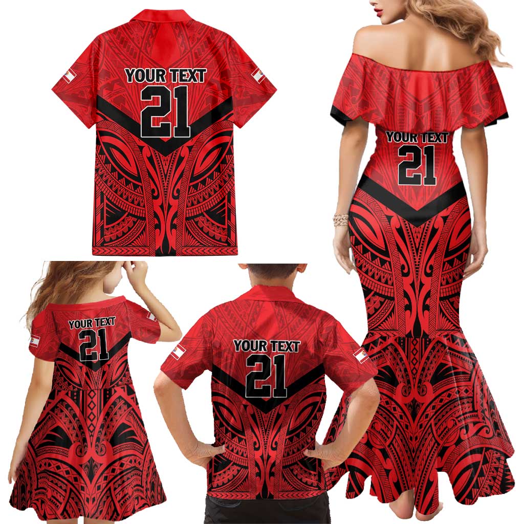 Tahiti Football Custom Family Matching Mermaid Dress and Hawaiian Shirt Toa Aito Go Champions