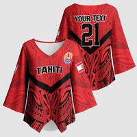 Tahiti Football Custom Kimono Sleeve Blouse Toa Aito Go Champions - Polynesian Pride