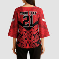 Tahiti Football Custom Kimono Sleeve Blouse Toa Aito Go Champions - Polynesian Pride