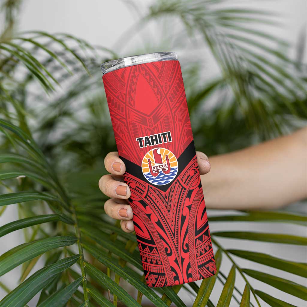 Tahiti Football Custom Skinny Tumbler Toa Aito Go Champions