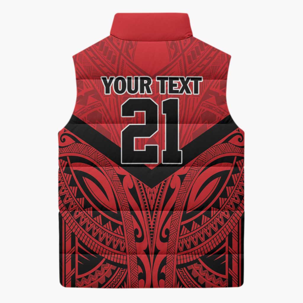 Tahiti Football Custom Sleeveless Puffer Jacket Toa Aito Go Champions - Polynesian Pride