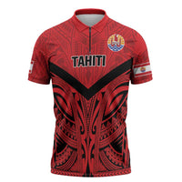 Tahiti Football Custom Zipper Polo Shirt Toa Aito Go Champions - Polynesian Pride
