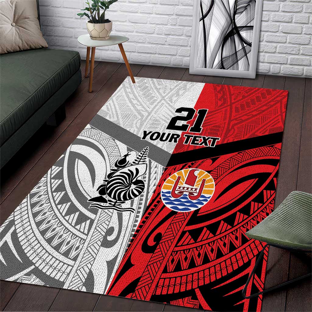 New Caledonia-Tahiti Football Custom Area Rug Together Go Champions