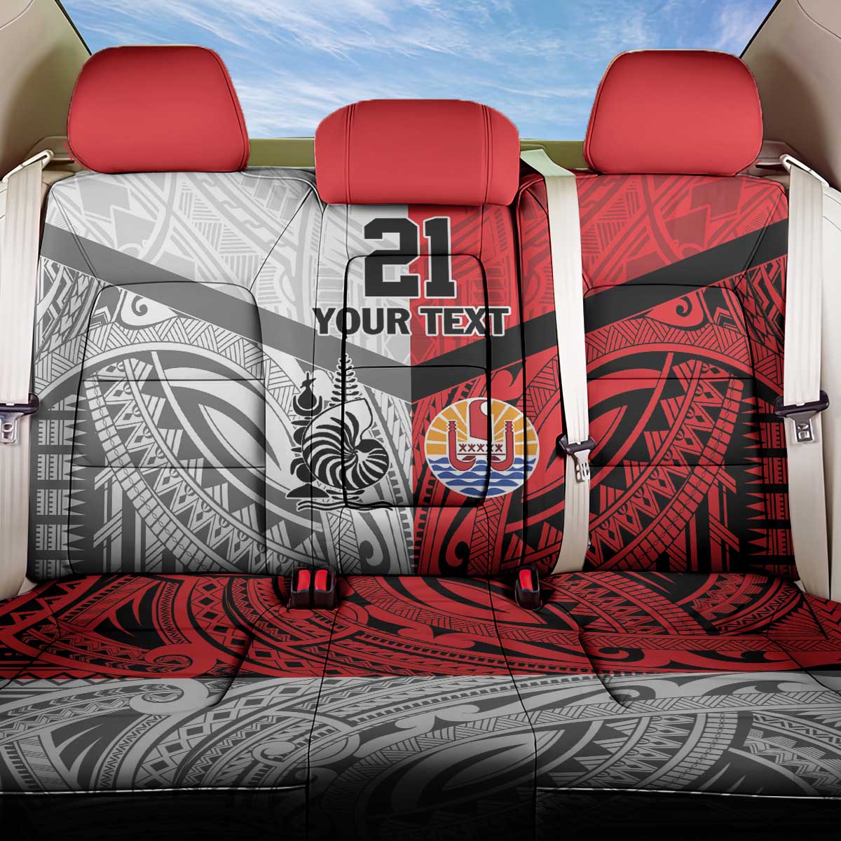 New Caledonia-Tahiti Football Custom Back Car Seat Cover Together Go Champions