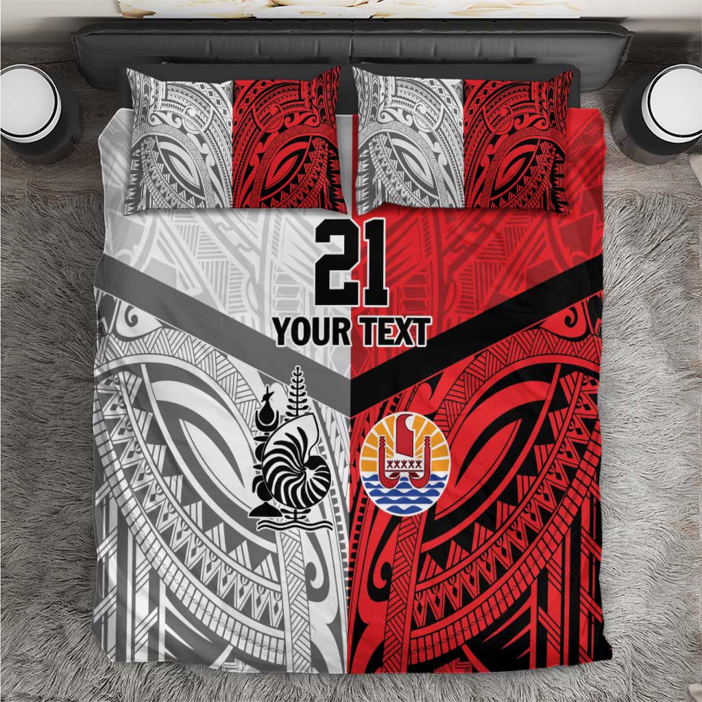 New Caledonia-Tahiti Football Custom Bedding Set Together Go Champions