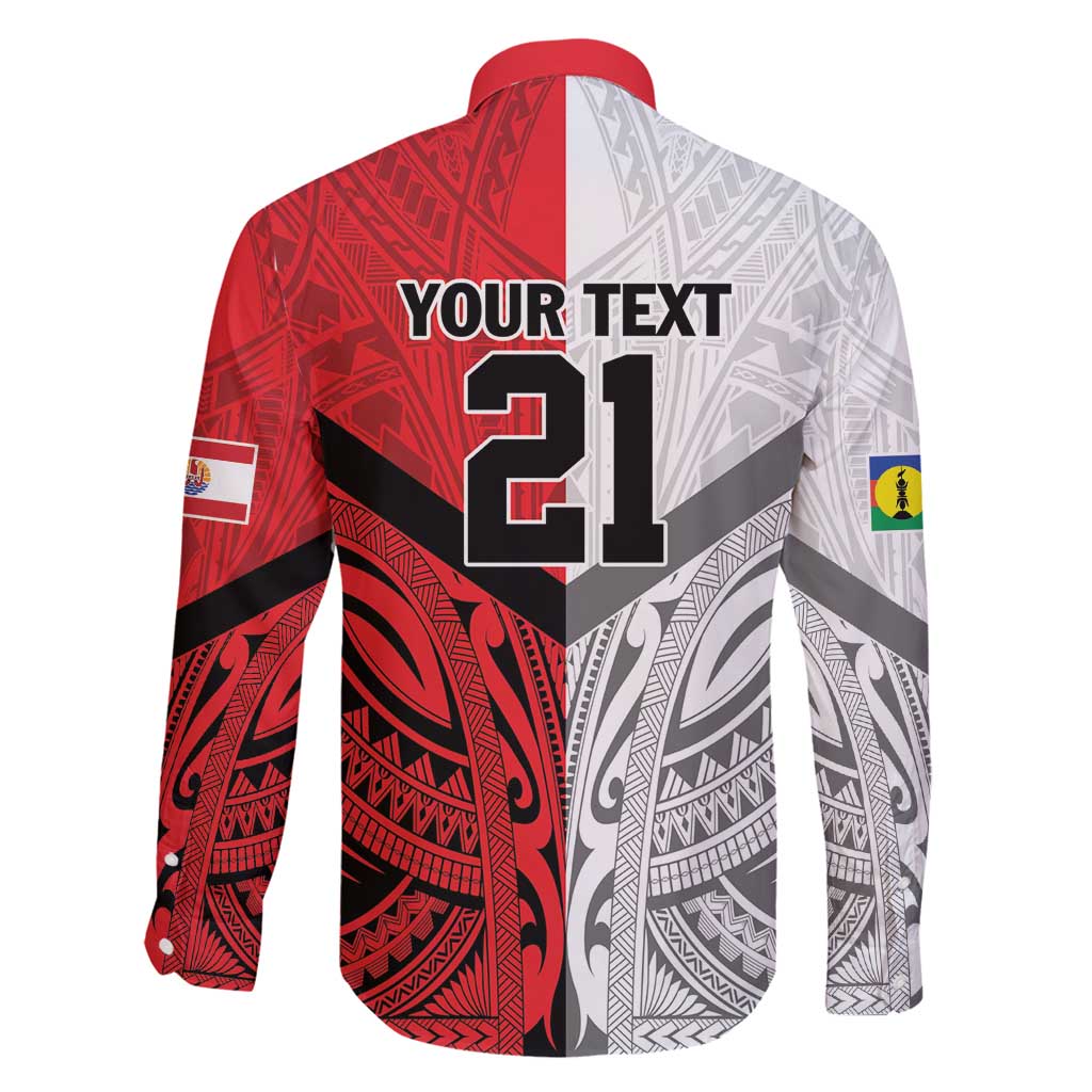 New Caledonia-Tahiti Football Custom Family Matching Off Shoulder Maxi Dress and Hawaiian Shirt Together Go Champions