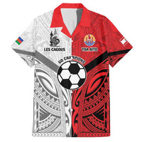 New Caledonia-Tahiti Football Custom Family Matching Short Sleeve Bodycon Dress and Hawaiian Shirt Together Go Champions