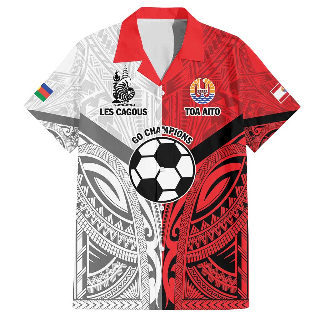 New Caledonia-Tahiti Football Custom Family Matching Tank Maxi Dress and Hawaiian Shirt Together Go Champions
