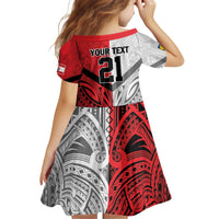 New Caledonia-Tahiti Football Custom Kid Short Sleeve Dress Together Go Champions