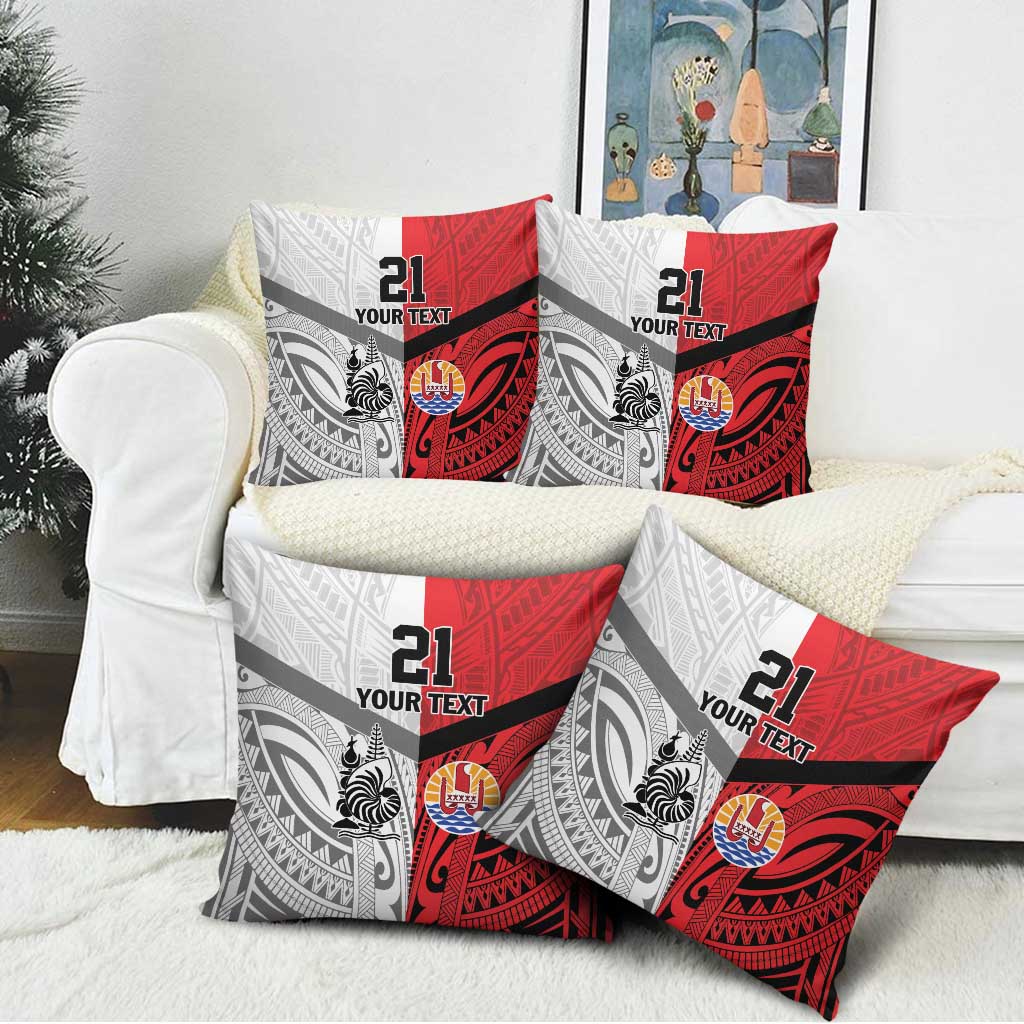 New Caledonia-Tahiti Football Custom Pillow Cover Together Go Champions - Polynesian Pride