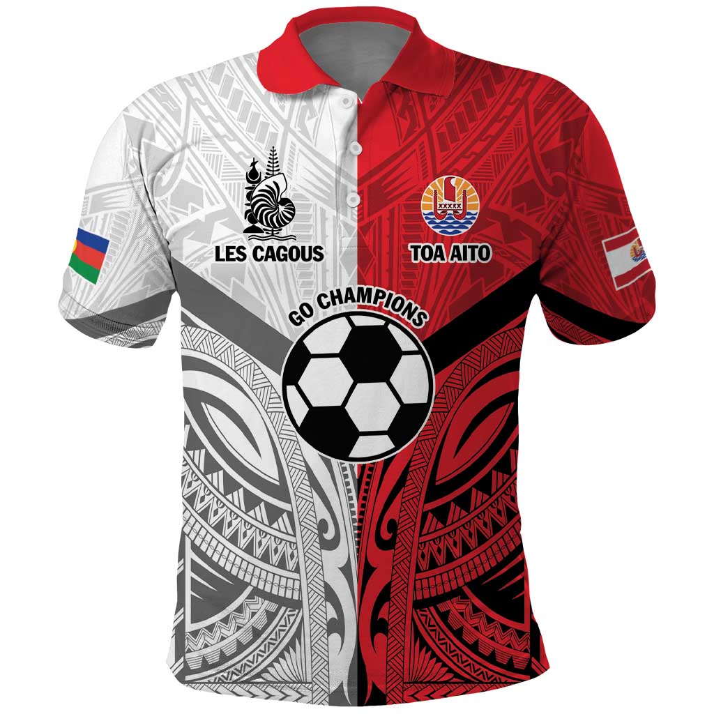 New Caledonia-Tahiti Football Custom Polo Shirt Together Go Champions