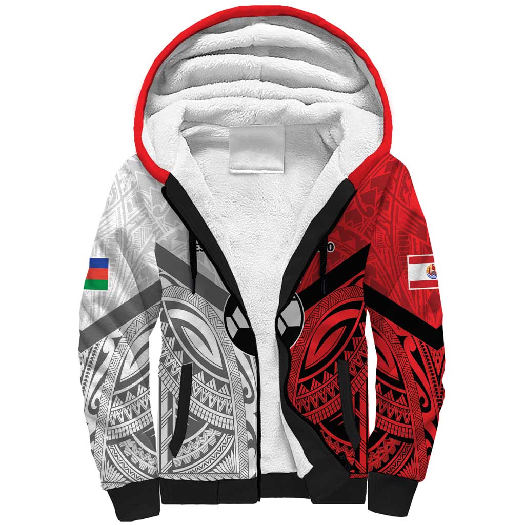 New Caledonia-Tahiti Football Custom Sherpa Hoodie Together Go Champions