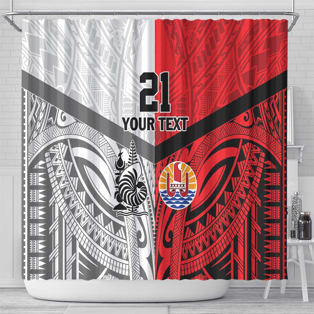 New Caledonia-Tahiti Football Custom Shower Curtain Together Go Champions