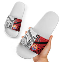 New Caledonia-Tahiti Football Custom Slide Sandals Together Go Champions - Polynesian Pride