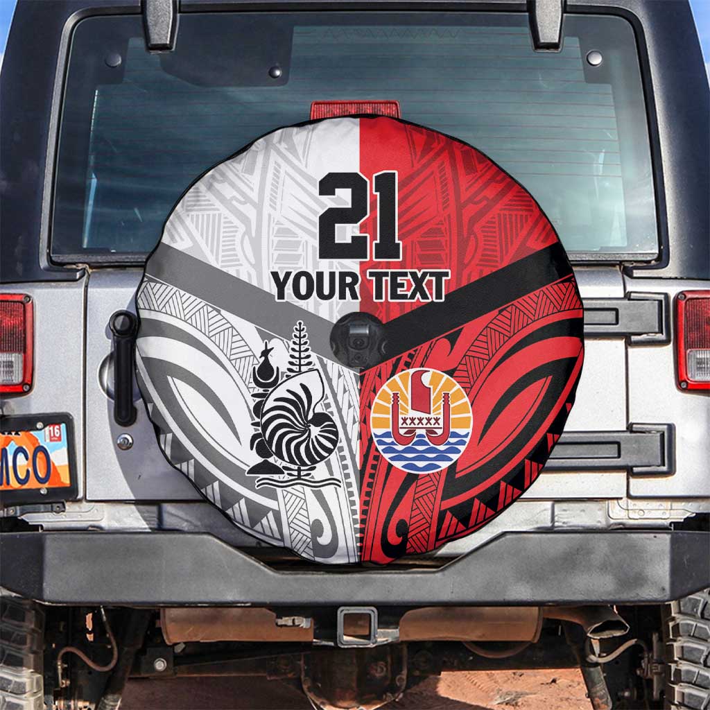 New Caledonia-Tahiti Football Custom Spare Tire Cover Together Go Champions