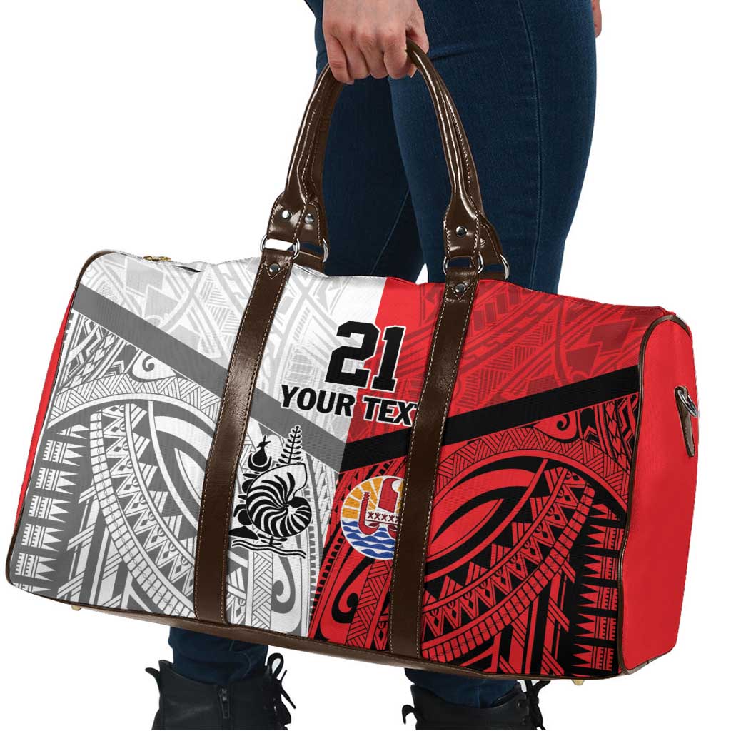 New Caledonia-Tahiti Football Custom Travel Bag Together Go Champions - Polynesian Pride