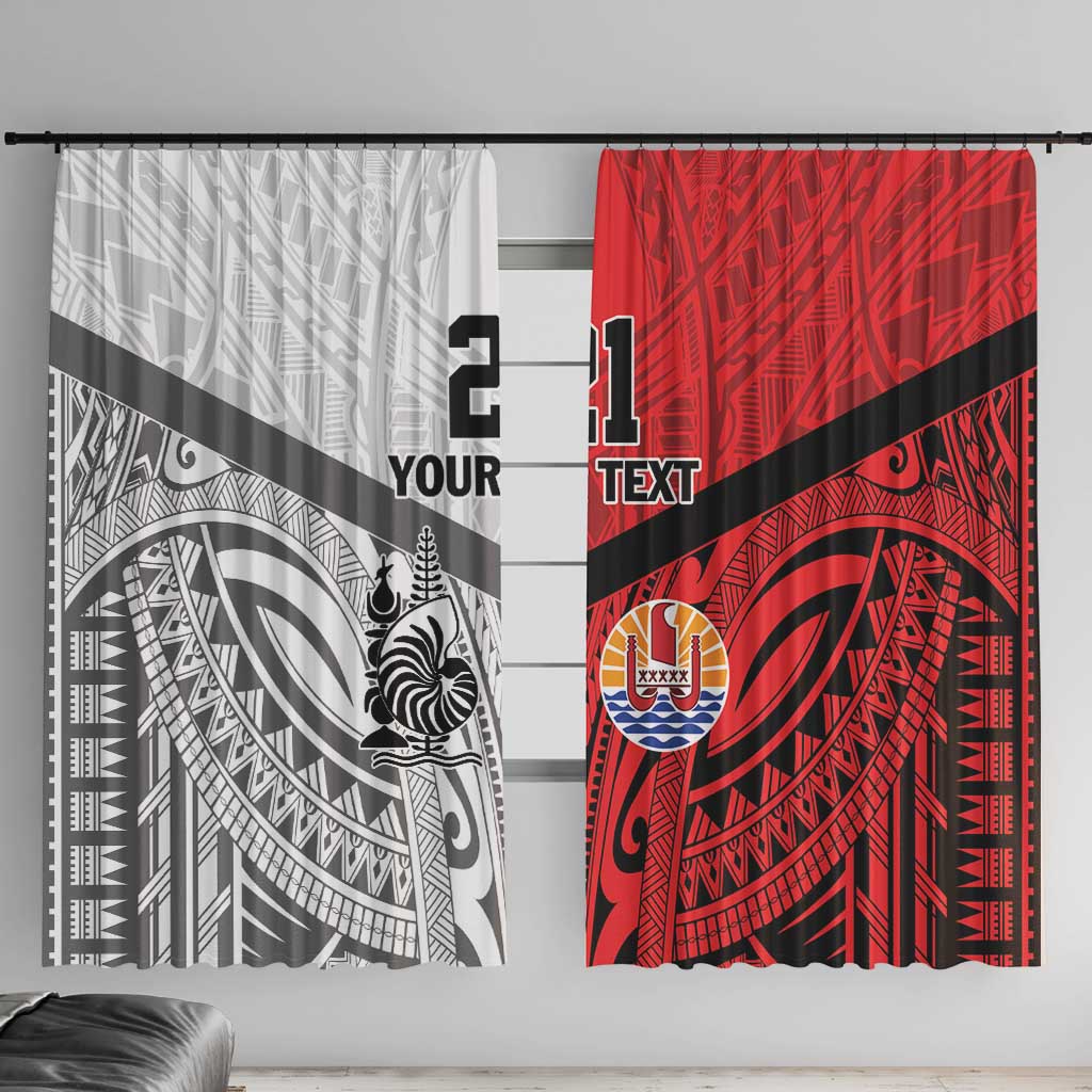 New Caledonia-Tahiti Football Custom Window Curtain Together Go Champions