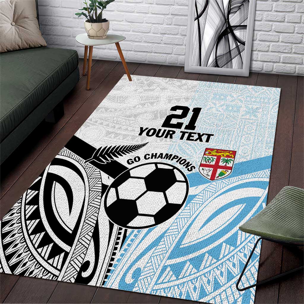 New Zealand-Fiji Football Custom Area Rug Together Go Champions