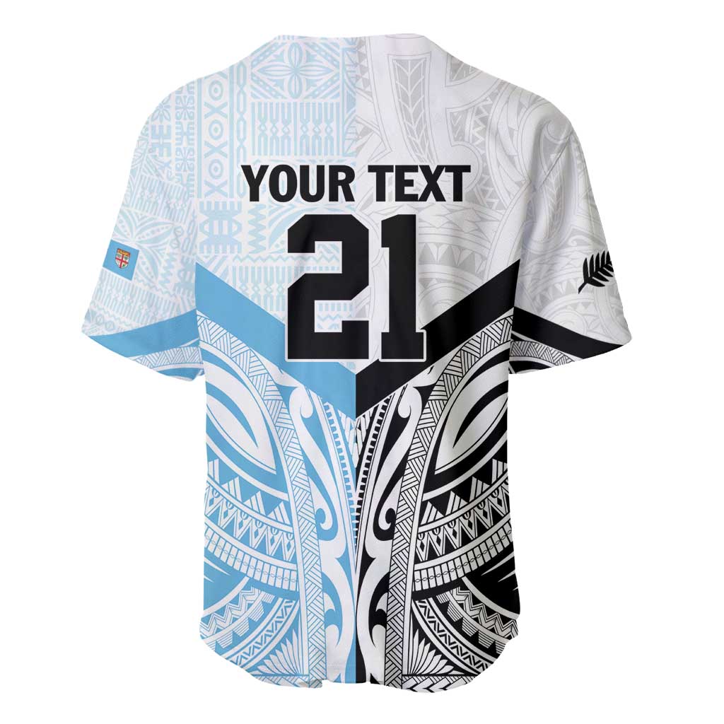 New Zealand-Fiji Football Custom Baseball Jersey Together Go Champions