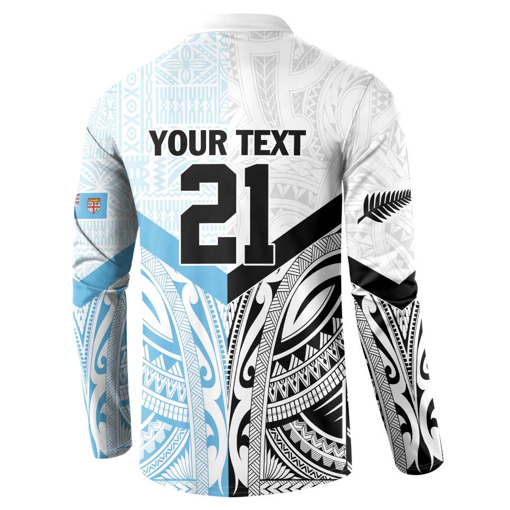 New Zealand-Fiji Football Custom Button Sweatshirt Together Go Champions