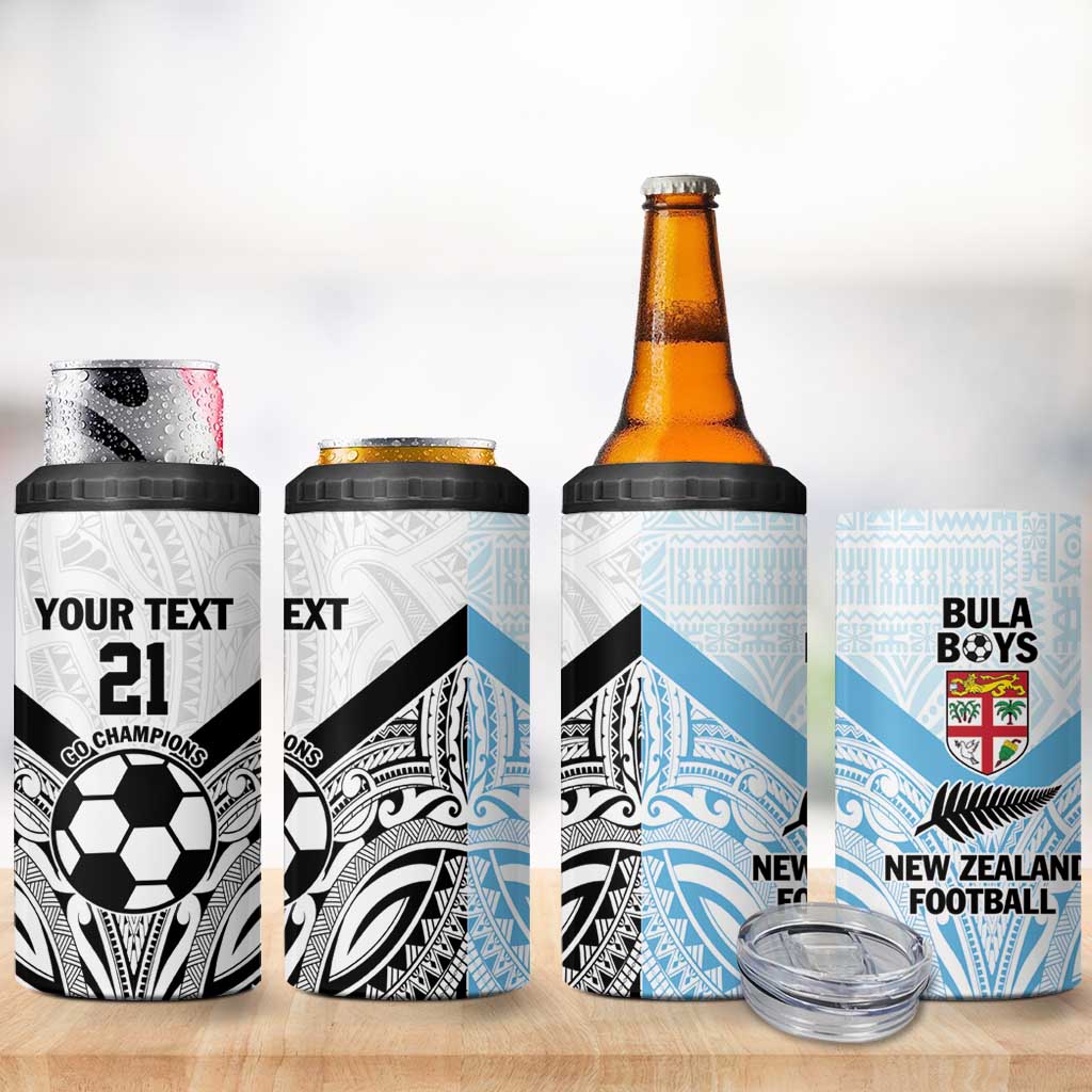 New Zealand-Fiji Football Custom 4 in 1 Can Cooler Tumbler Together Go Champions