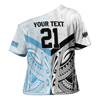 New Zealand-Fiji Football Custom Cross Shoulder Shirt Together Go Champions - Polynesian Pride