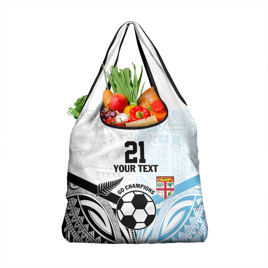 New Zealand-Fiji Football Custom Grocery Bag Together Go Champions