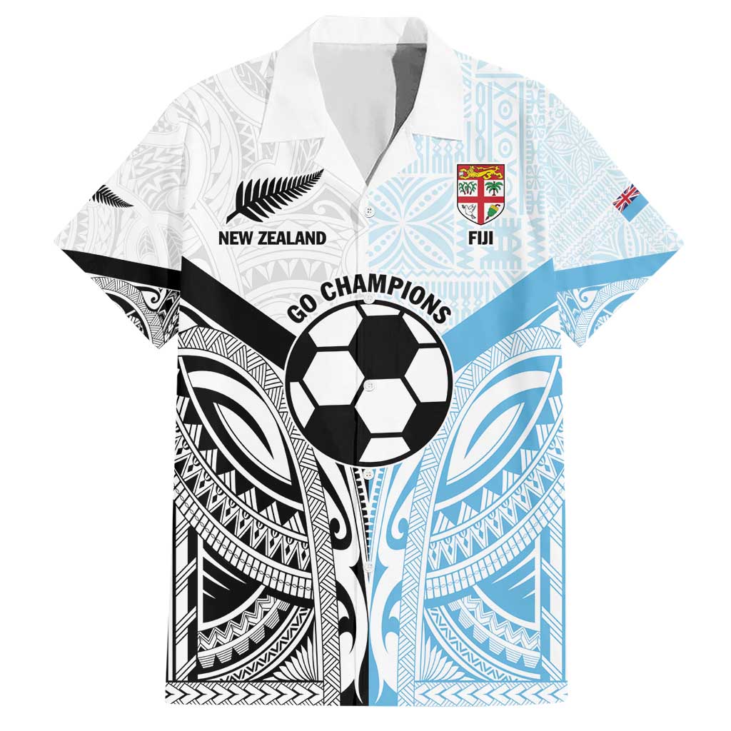New Zealand-Fiji Football Custom Hawaiian Shirt Together Go Champions