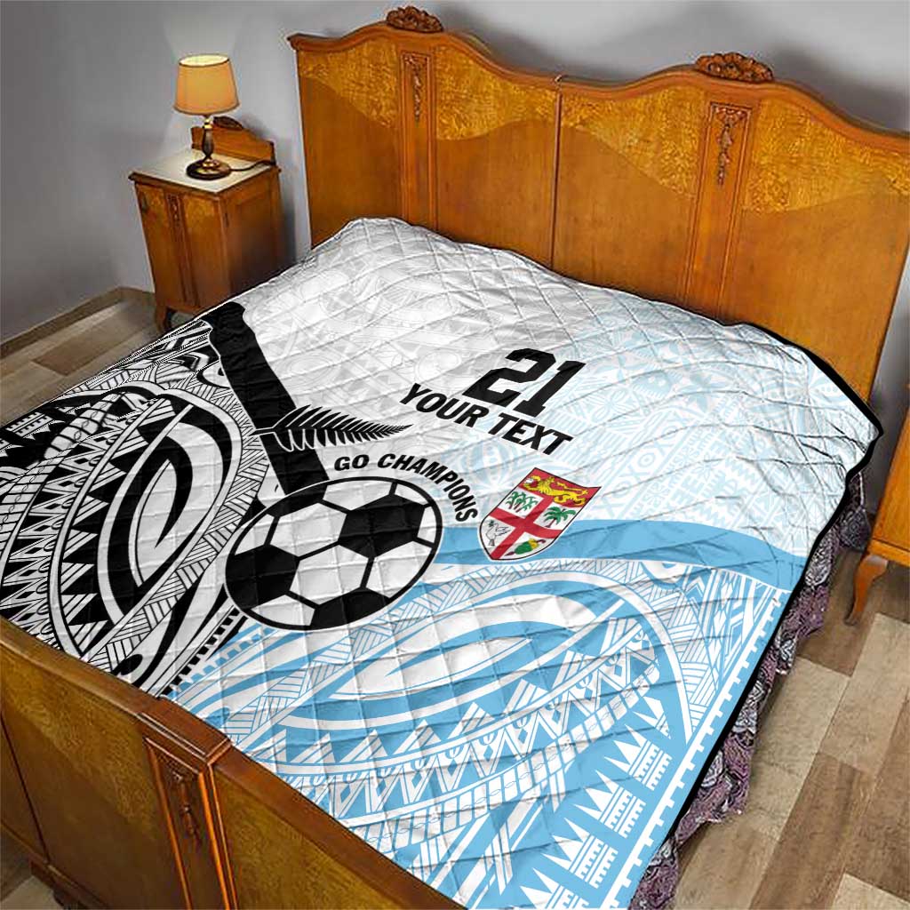 New Zealand-Fiji Football Custom Quilt Together Go Champions
