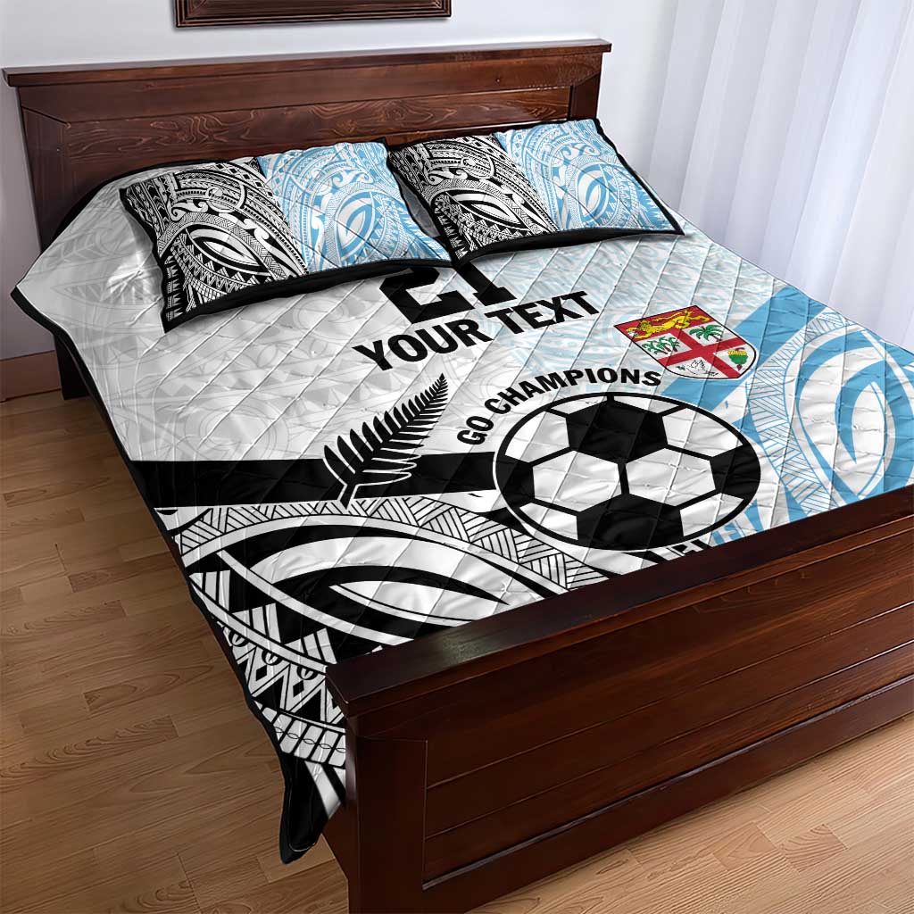 New Zealand-Fiji Football Custom Quilt Bed Set Together Go Champions