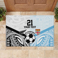 New Zealand-Fiji Football Custom Rubber Doormat Together Go Champions