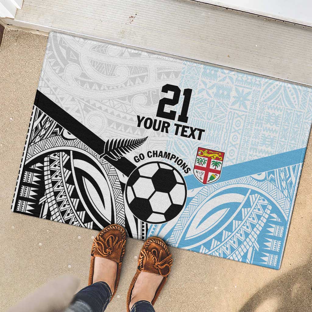 New Zealand-Fiji Football Custom Rubber Doormat Together Go Champions