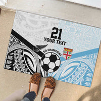 New Zealand-Fiji Football Custom Rubber Doormat Together Go Champions