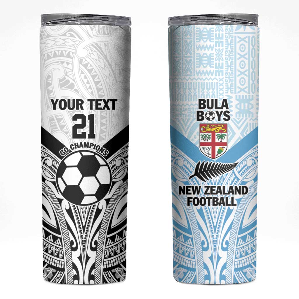 New Zealand-Fiji Football Custom Skinny Tumbler Together Go Champions