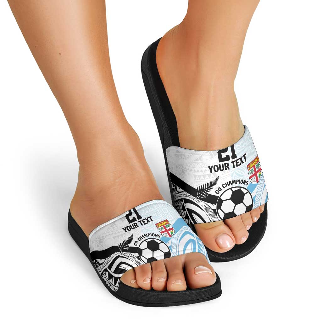 New Zealand-Fiji Football Custom Slide Sandals Together Go Champions - Polynesian Pride