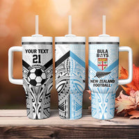New Zealand-Fiji Football Custom Tumbler With Handle Together Go Champions