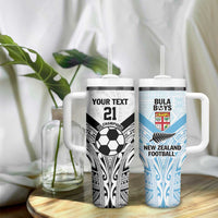 New Zealand-Fiji Football Custom Tumbler With Handle Together Go Champions
