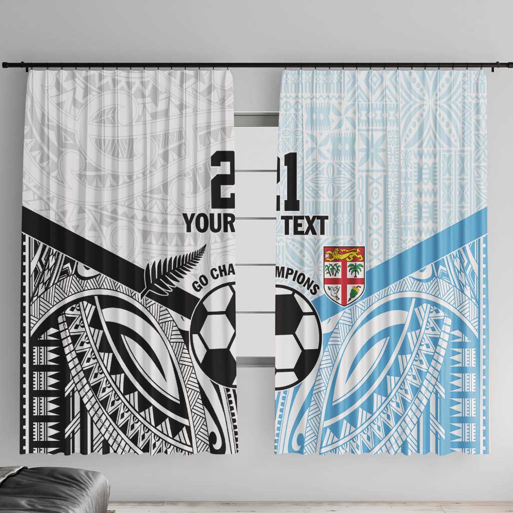New Zealand-Fiji Football Custom Window Curtain Together Go Champions