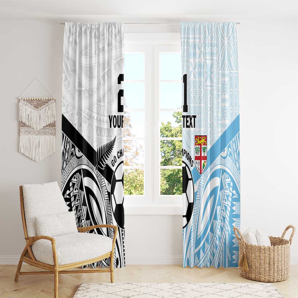 New Zealand-Fiji Football Custom Window Curtain Together Go Champions