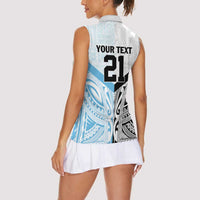 New Zealand-Fiji Football Custom Women Sleeveless Polo Shirt Together Go Champions