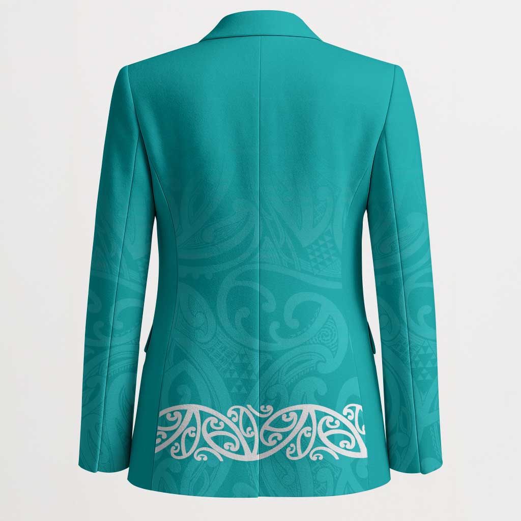 New Zealand Nurses Week Blazer Maori Kowhaiwhai Cyan Tribal LT9 - Polynesian Pride