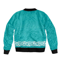 New Zealand Nurses Week Bomber Jacket Maori Kowhaiwhai Cyan Tribal LT9 - Polynesian Pride