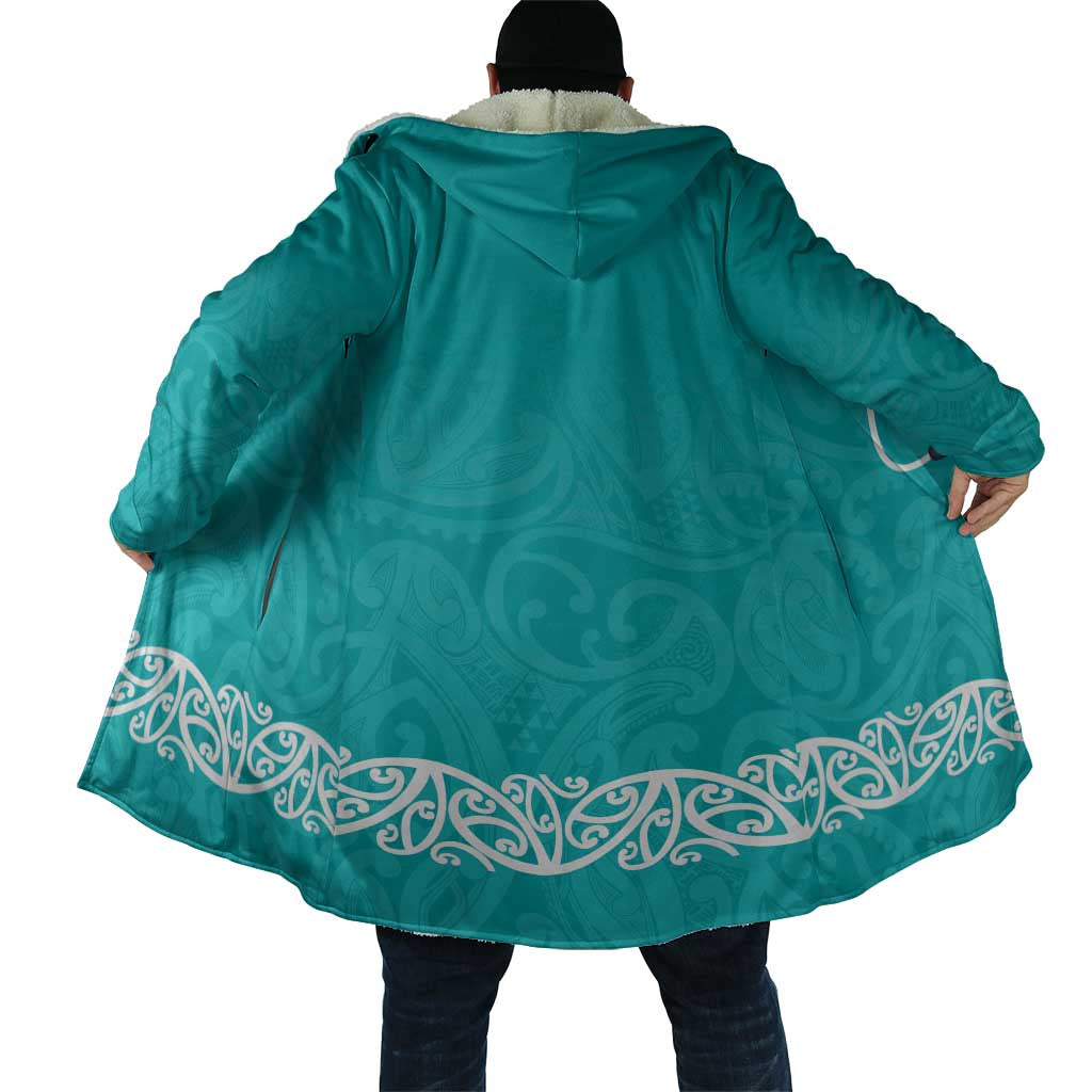 New Zealand Nurses Week Cloak Maori Kowhaiwhai Cyan Tribal LT9 - Polynesian Pride