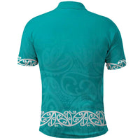 New Zealand Nurses Week Polo Shirt Maori Kowhaiwhai Cyan Tribal LT9 - Polynesian Pride