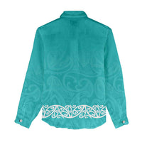 New Zealand Nurses Week Women Casual Shirt Maori Kowhaiwhai Cyan Tribal